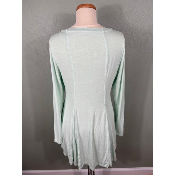 Soft Surroundings Women's Medium Mint Green V-Neck Long Sleeve Swing Tunic Top - Picture 2 of 10